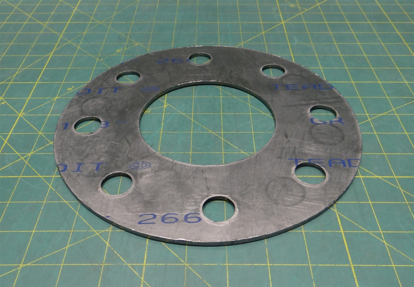 10" Outer Dia Teadit Graflex 2661/1661 w/ 316 Foil Insert Gasket, 8 Bored Holes