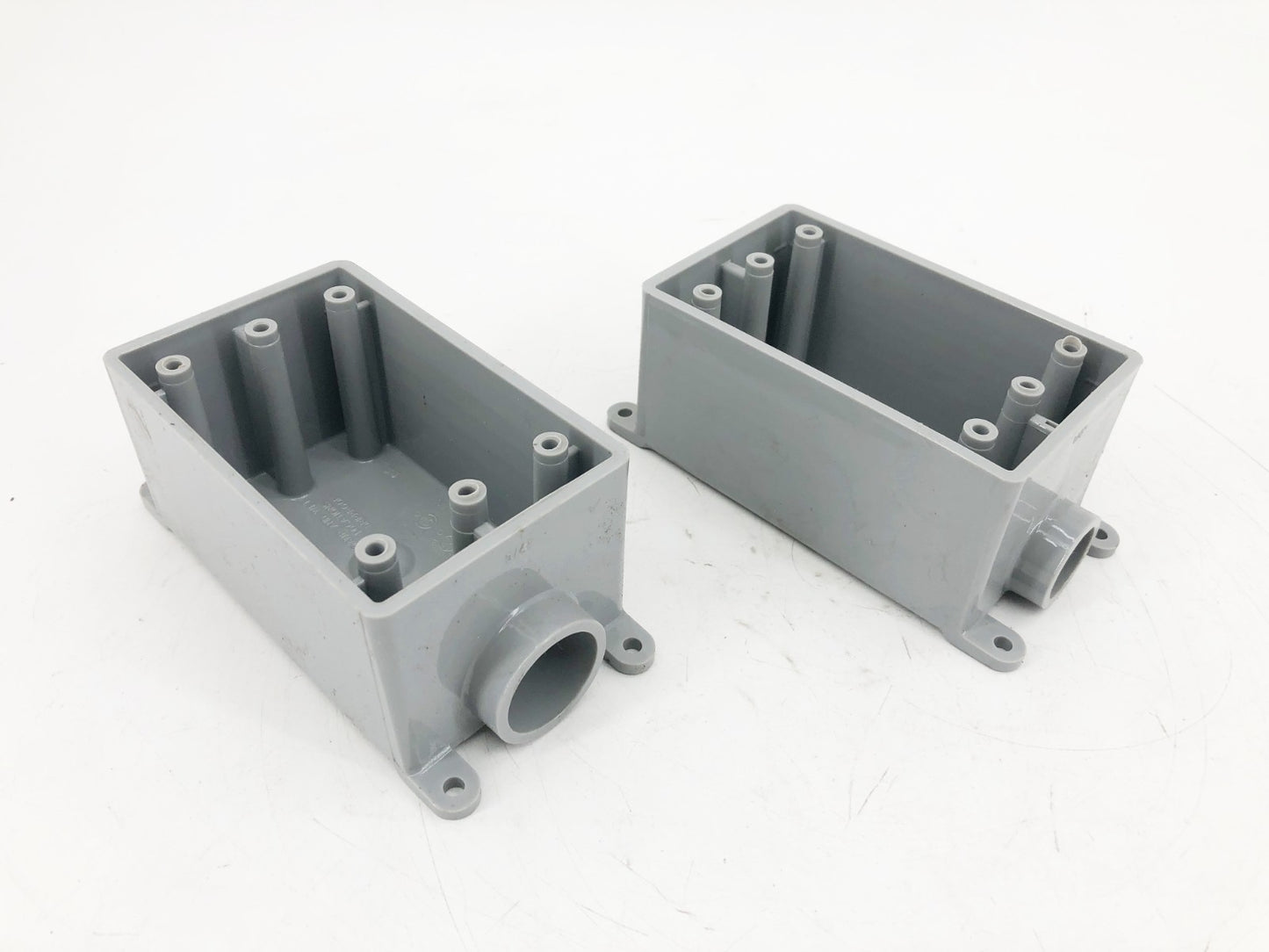 Lot of 2 New Carlon E980DFN Single Gange FSE Boxes PVC 1/2" Knockouts - No Box