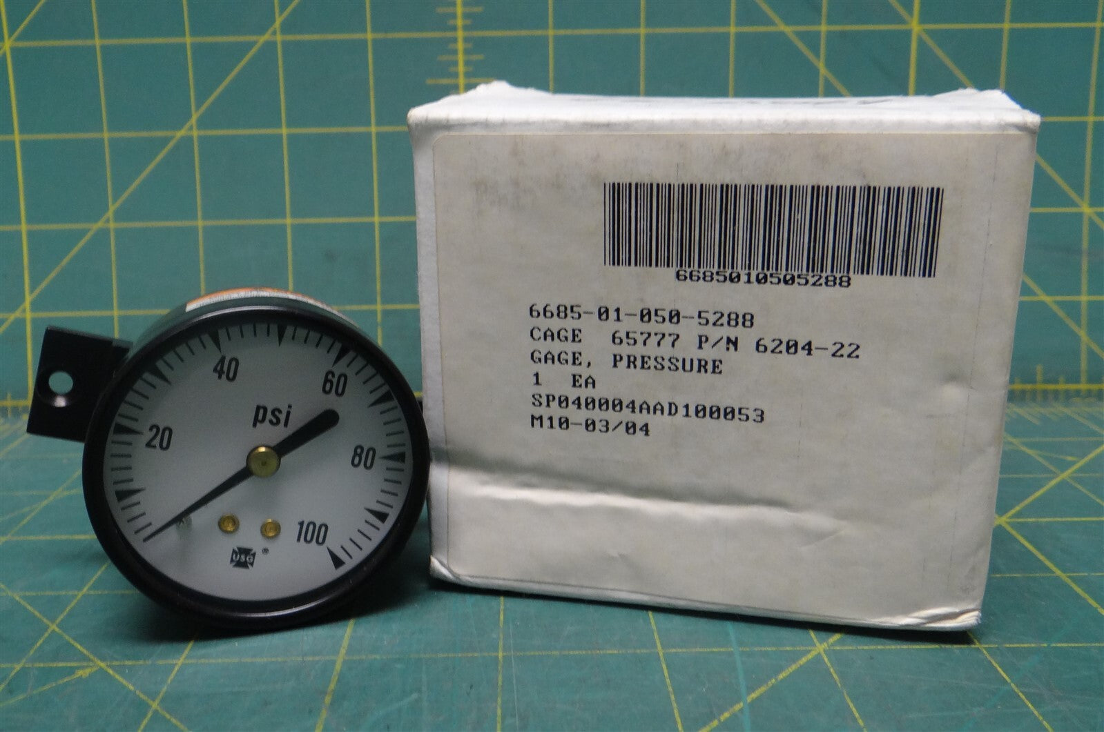 Air Dry Co 6204-22 Dial Indicating 2" Pressure Gauge 0-100 PSI 6685-01-050-5288