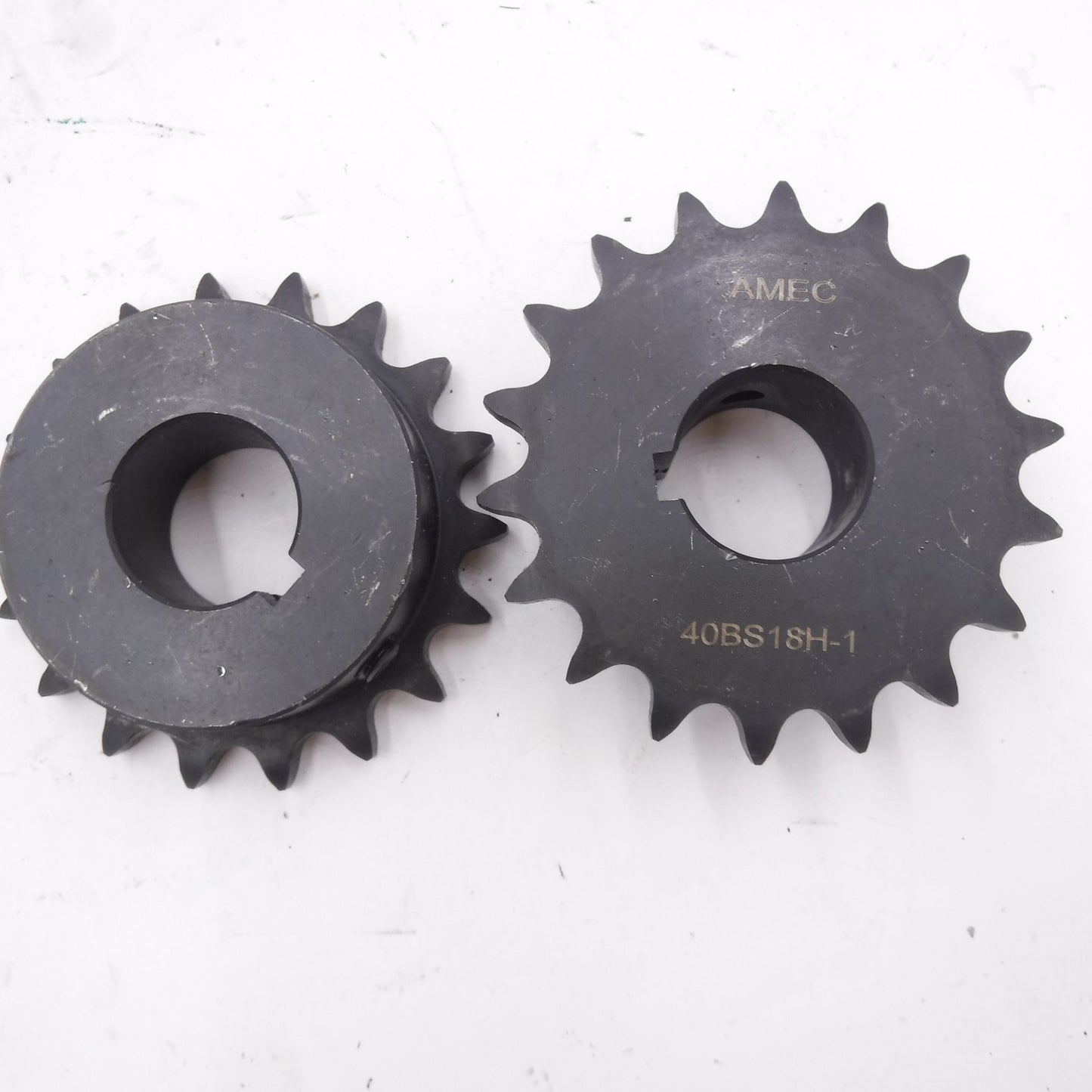 2 Pack AMEC 18 Tooth 1" Bore 40 Pitch Roller Chain Sprocket 40BS18H-1