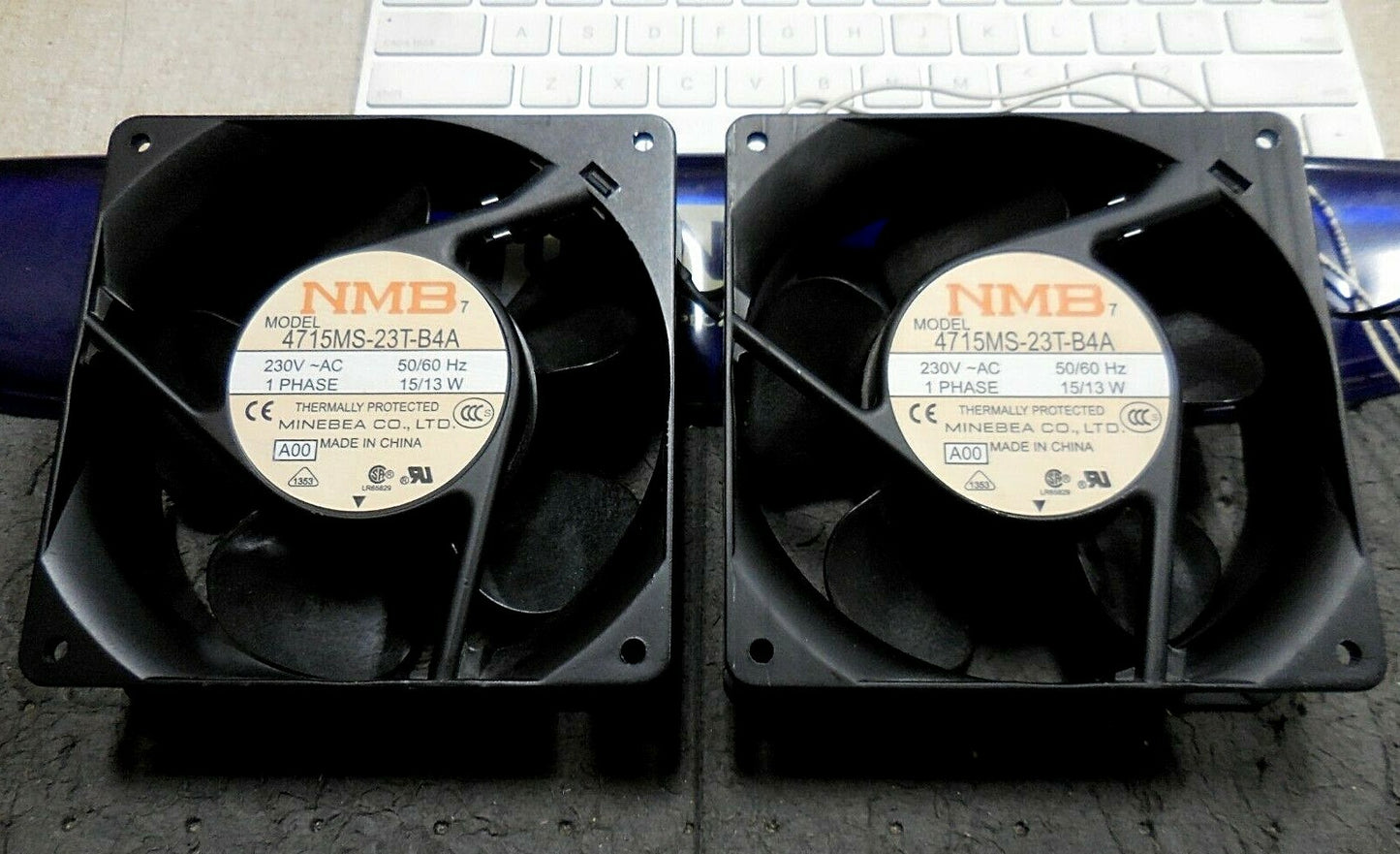 NMB 4715FS-23T-B4A Component Fan (230VAC, 15/13W, 1-Phase, 50/60Hz) Lot of 2