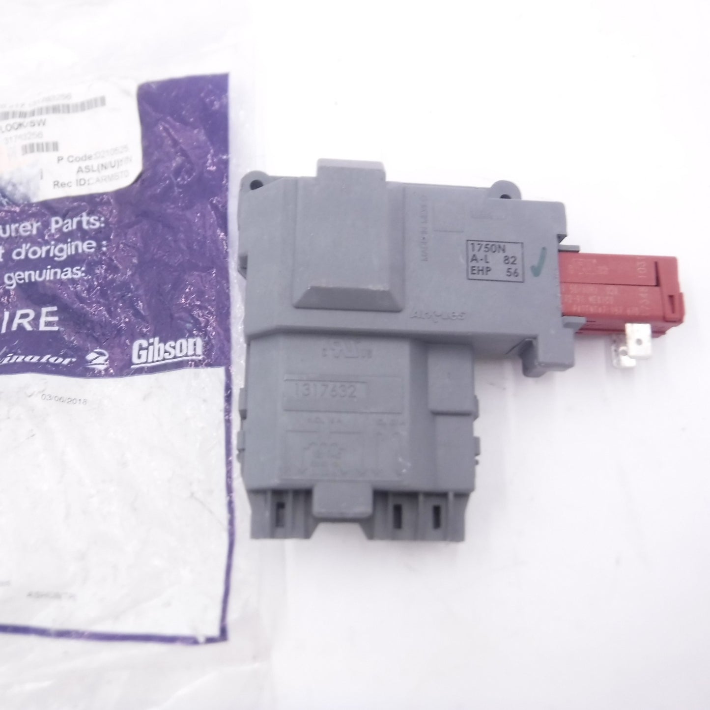 Genuine OEM Electrolux/Frigidaire Washing Machine Door Lock Switch 131763256