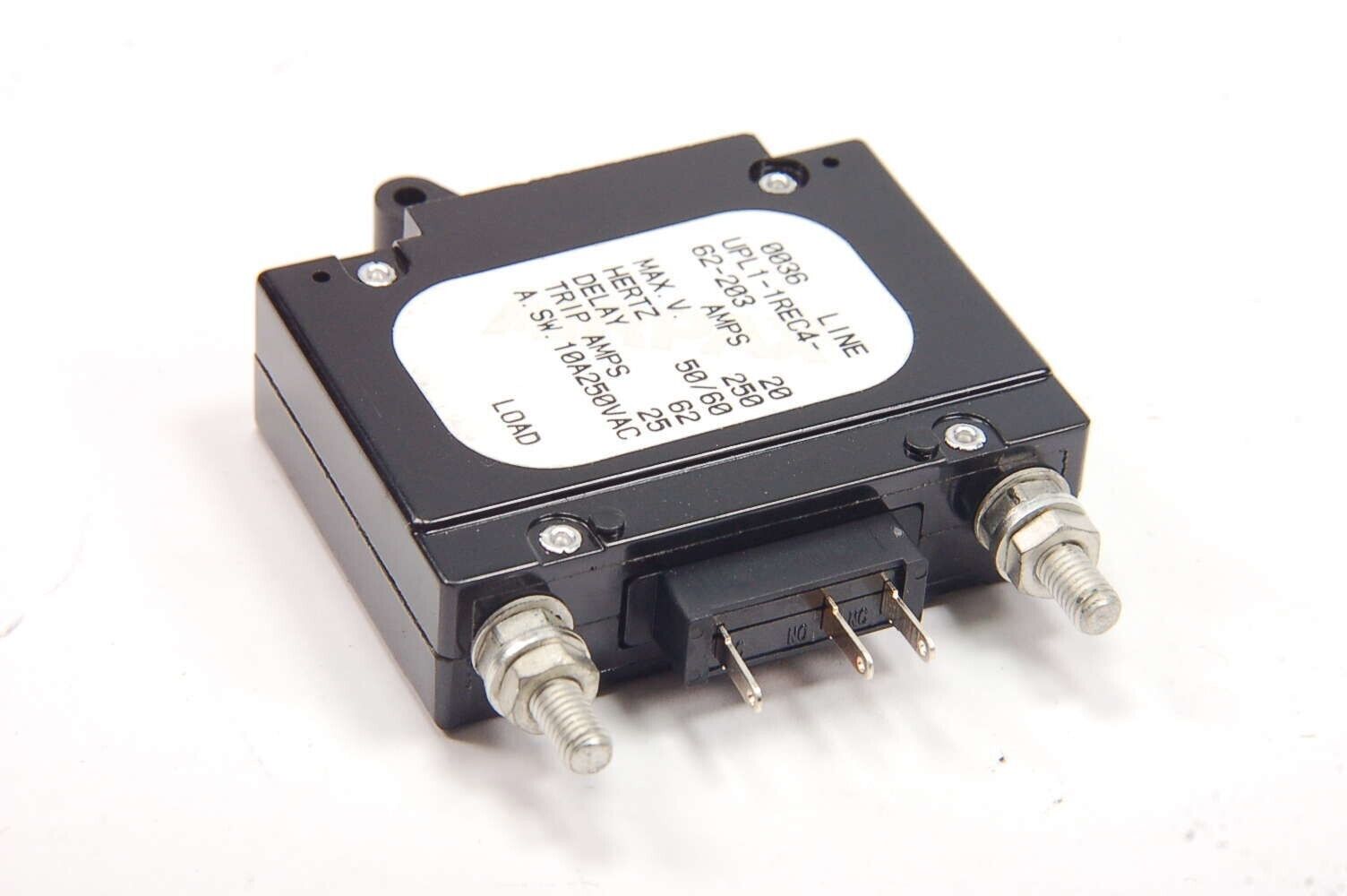 AIRPAX UPL1-1REC4-62-203  Circuit Breaker, Hydraulic Magnetic. Single Pole 20A