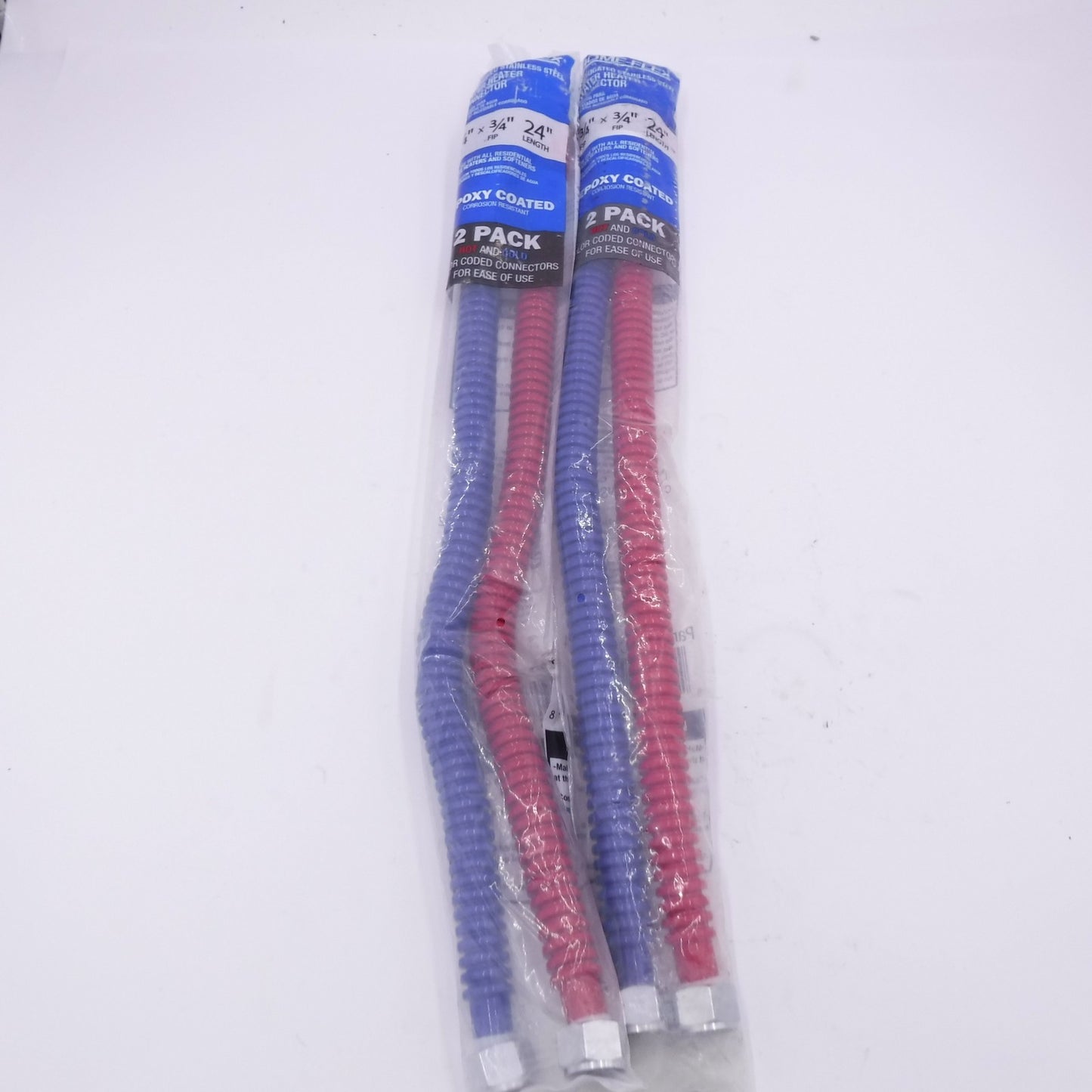2 Sets Of 2 Everbilt 3/4"FIPx24" SS Corrugated Water Heater Connector HFWC07RB24