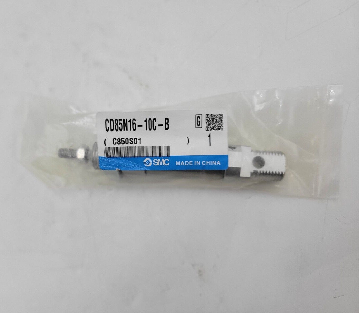SMC CD85N16-10C-B Iso Cylinder Double Acting Single Rod Crimped Cylinder Silver