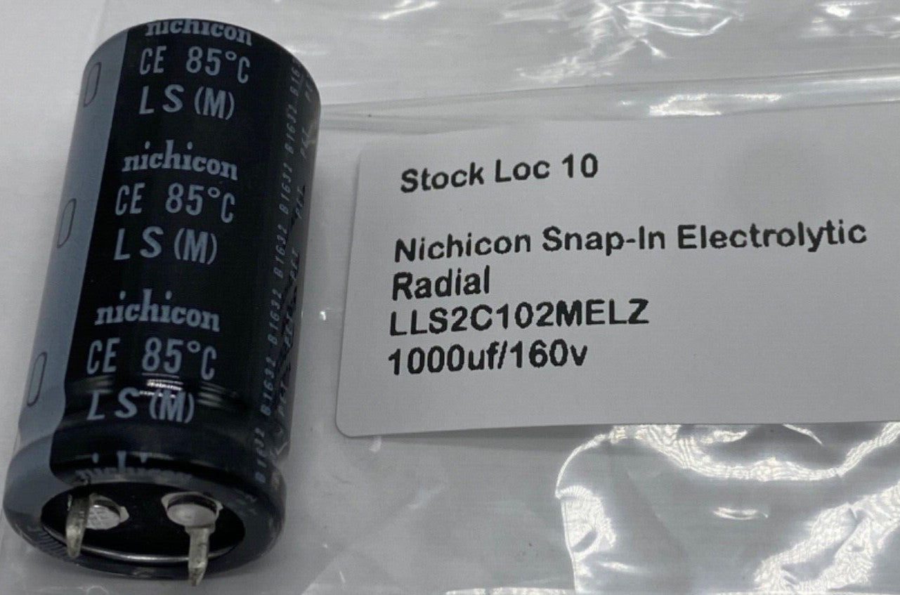 Nichicon snap-in 1000uf/160v electrolytic capacitor LLS2C102MELZ