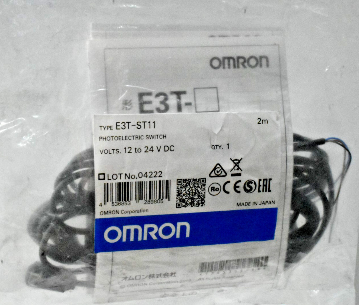 Omron E3T-ST11 Photoelectric Switch 12-24V DC, 2m New