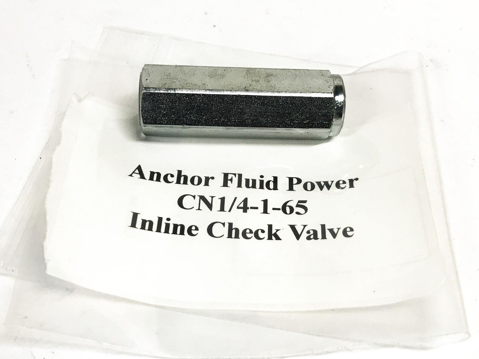 Anchor Fluid Power 1/4 inch Inline Check Valve CN1/4-1-65 NOS
