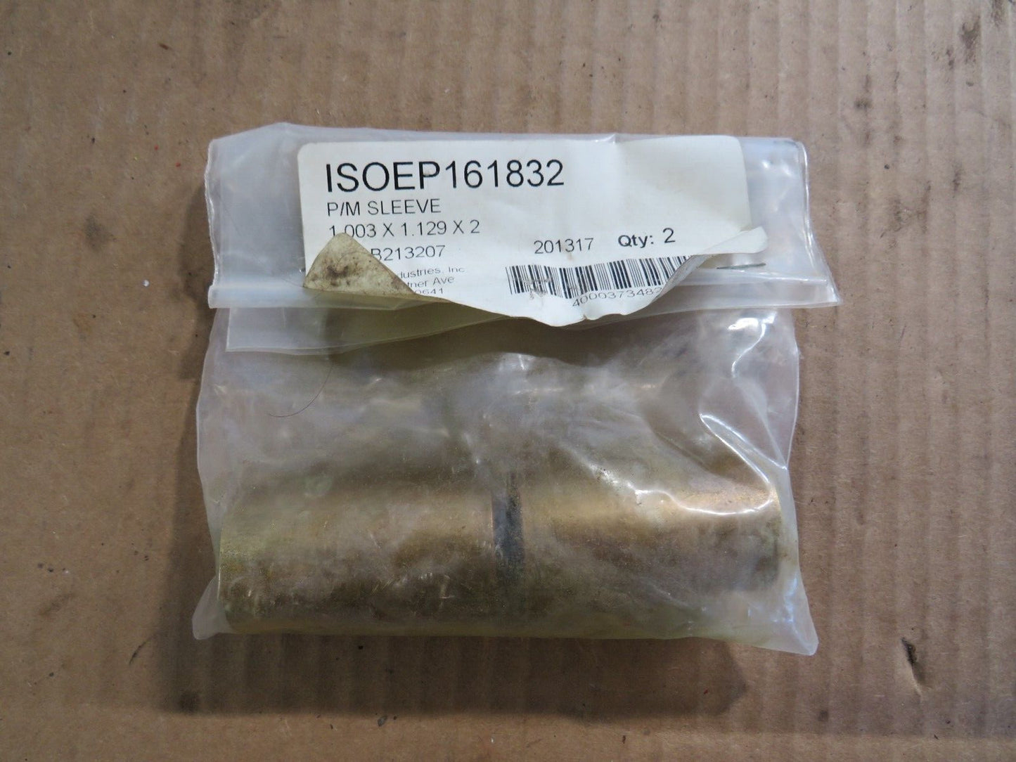 EP161832 1.003 X 1.129 X 2in Pwdr Mtl Bronze Sleeve Bearing LOT OF 2 NEW