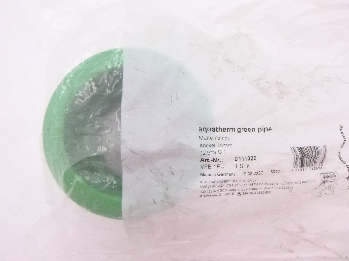 2-1/2" AquaTherm Green Socket Weld Coupling  1040075917