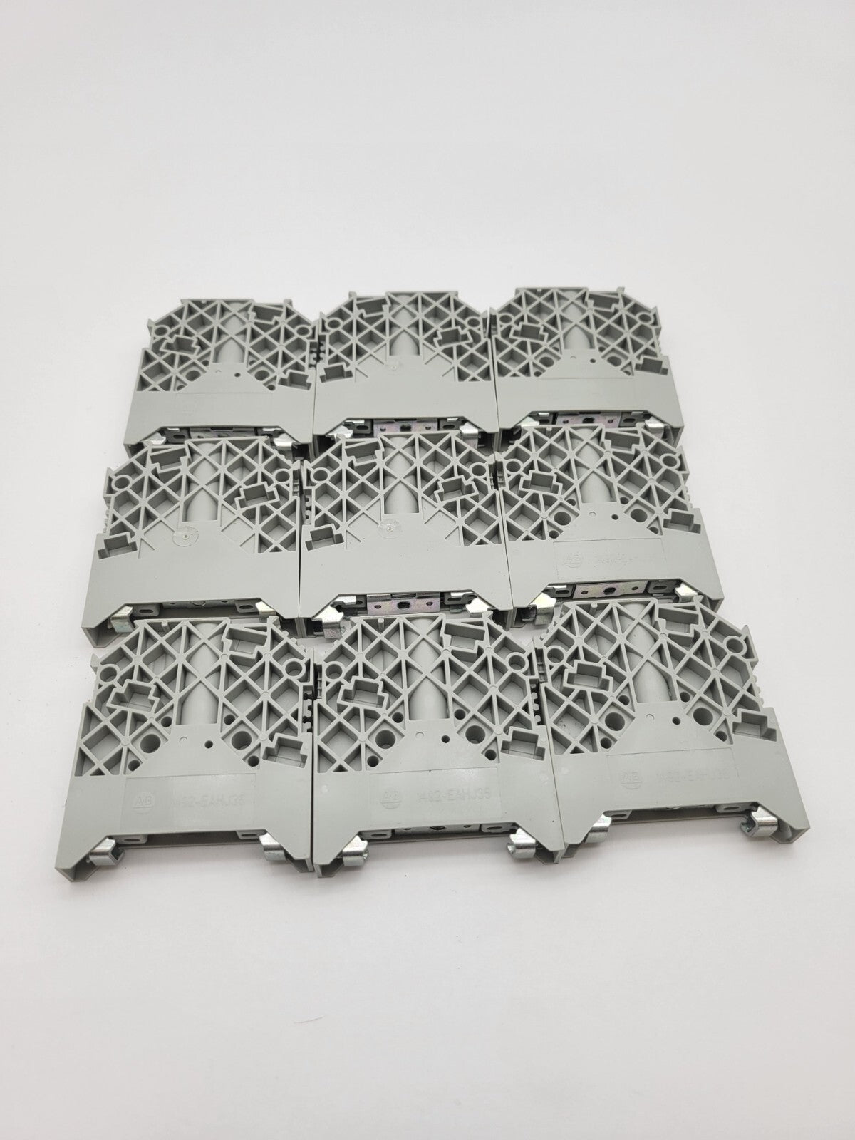 Lot of 9 Allen-Bradley 1492-EAHJ35 Terminal Block for Heavy Duty Din Rail - Gray