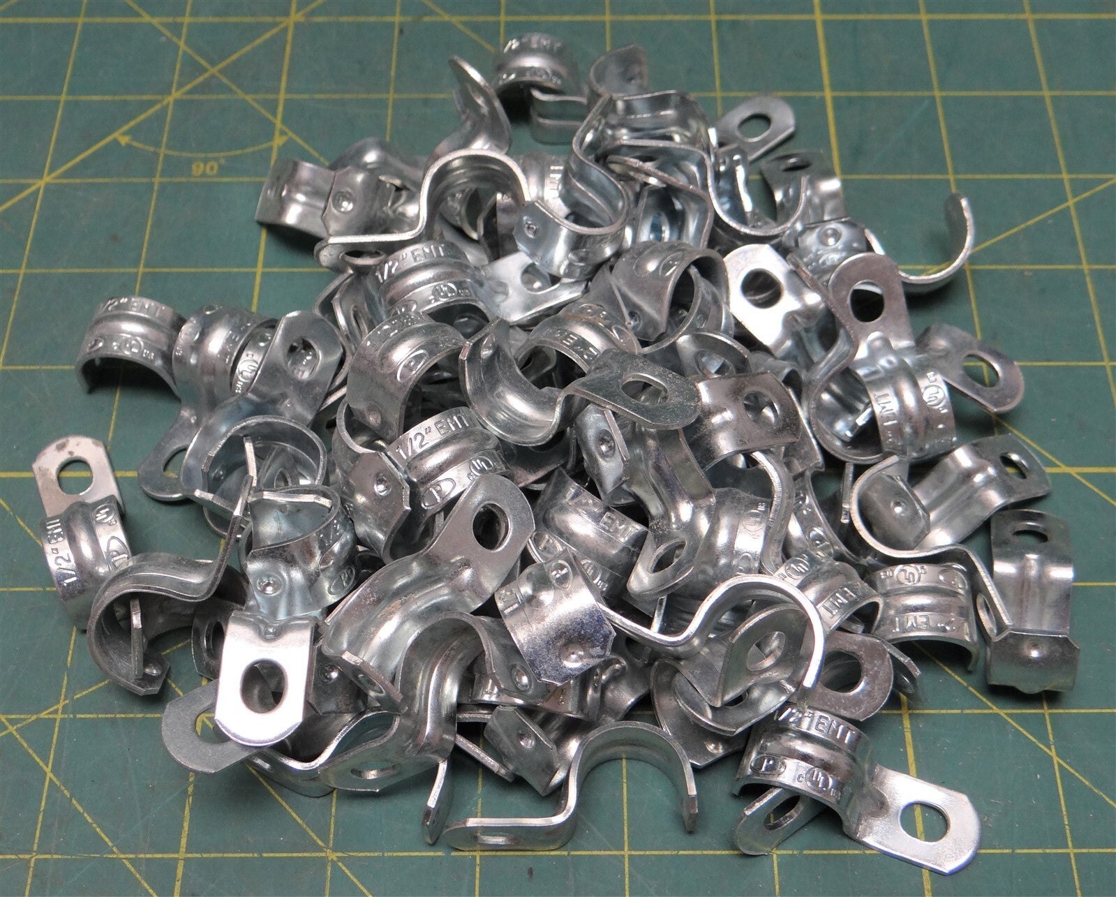 (92) Halex 1/2" Electrical Zinc-Plated Steel Metallic Tube (EMT) 1-Hole Straps