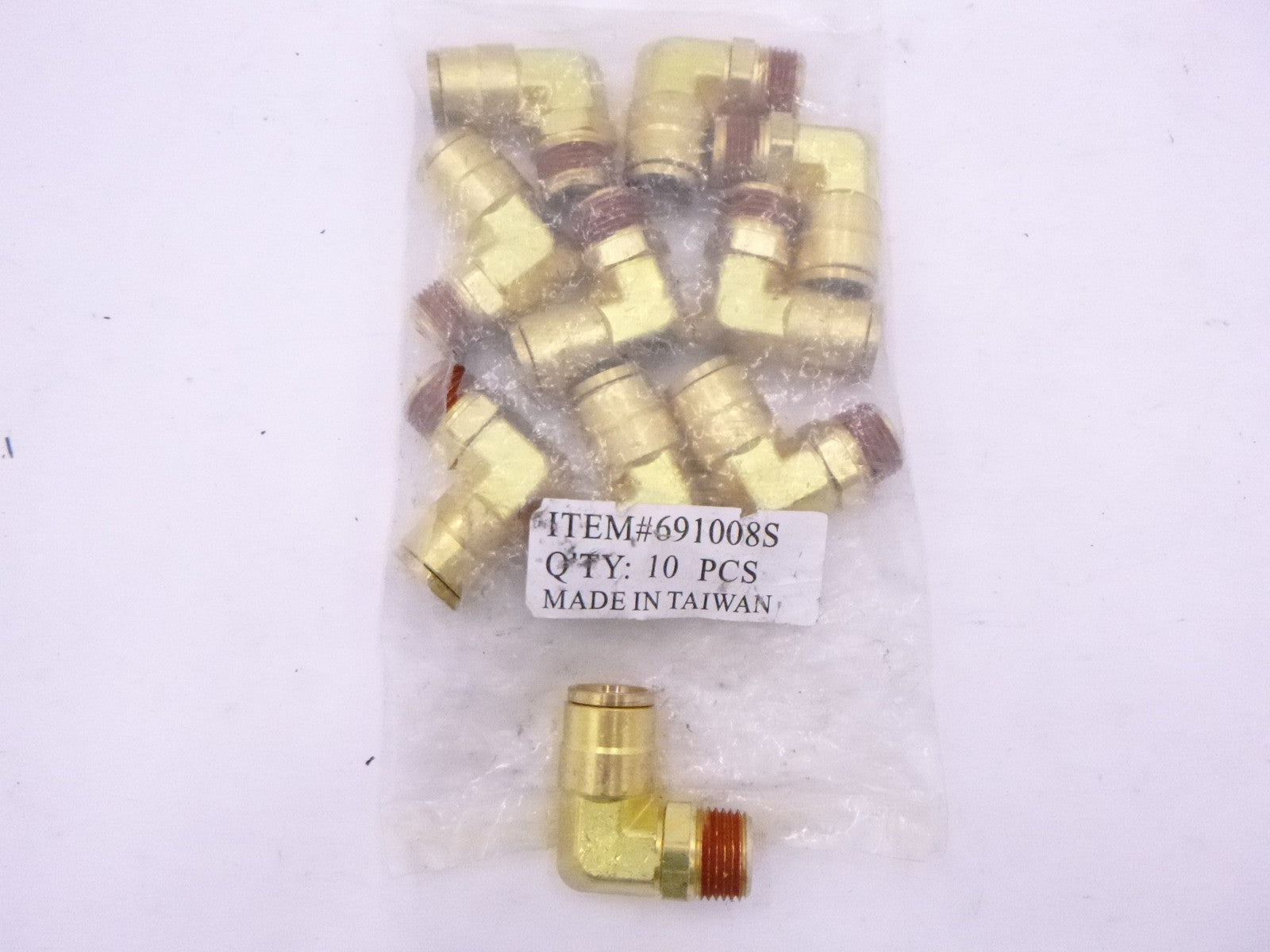 10 Pack 5/8" PI x 1/2" MNPT Brass DOT Push-In Swivel Elbow