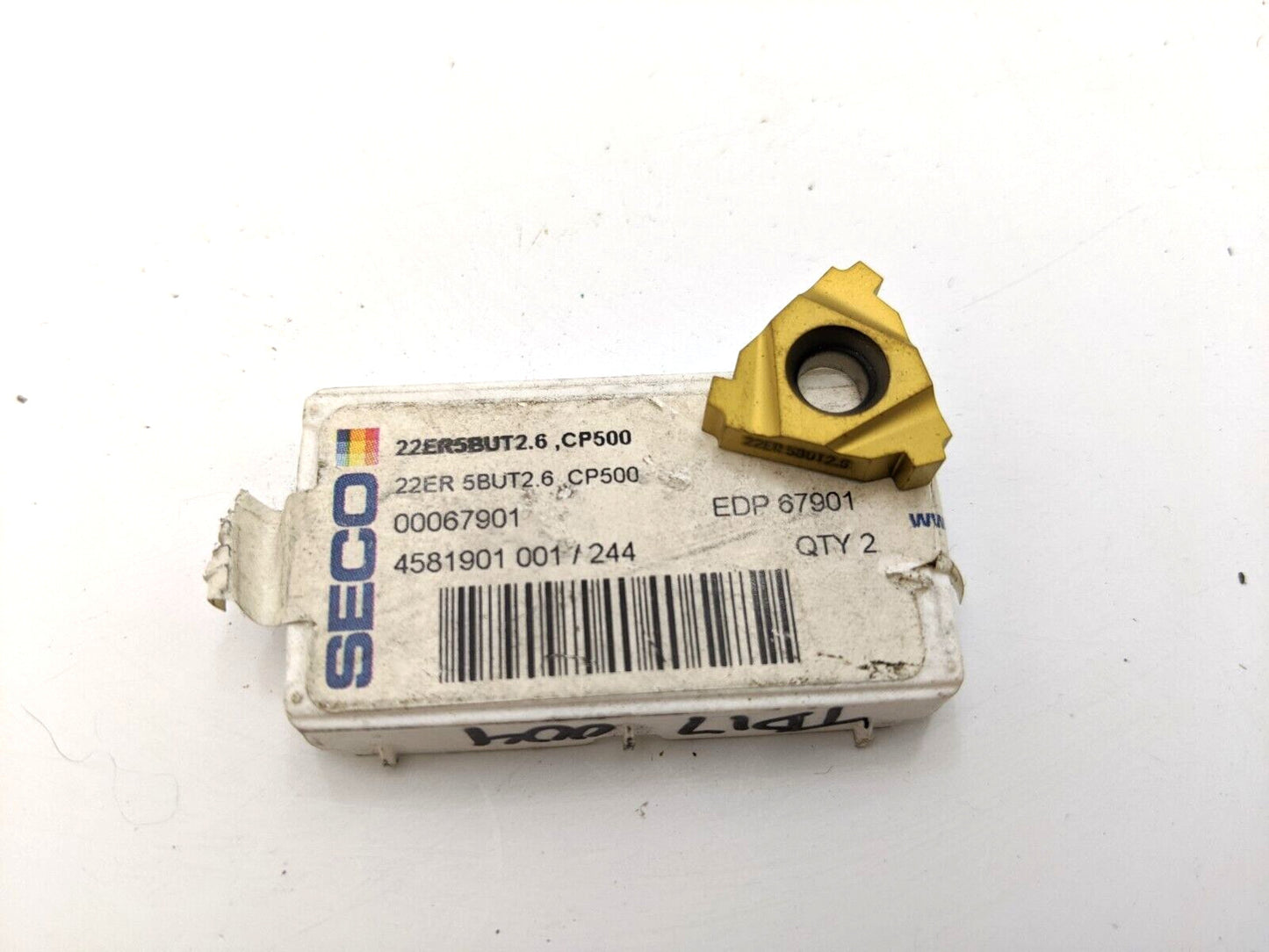 1 PC SECO 22ER5BUT2.6 Carbide Threading Inserts Grade CP500 Metalworking Equip