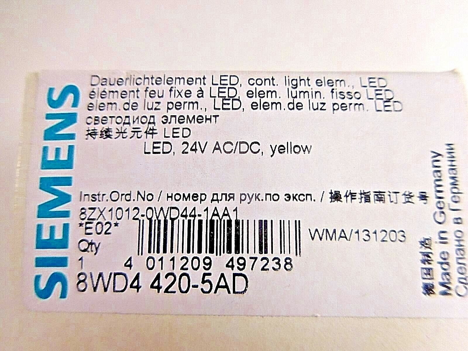Siemens 8WD4 420-5AD LED 24V AC/DC Yellow IEC EN 60947-5-1