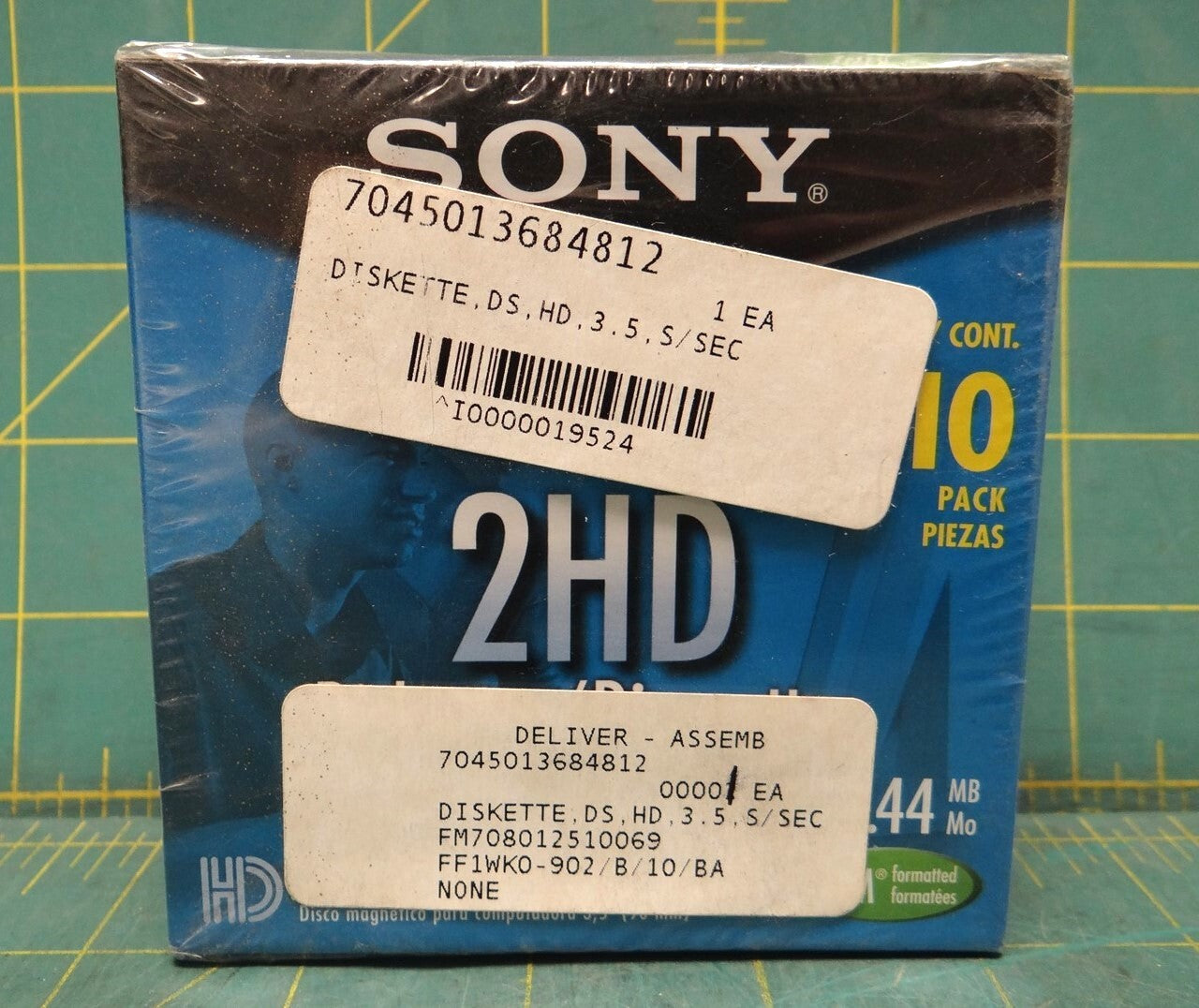 (10) Sony 2HD 3.5" High Density Diskettes Disquettes 90mm 1.44 MB 10MFD2HDLF