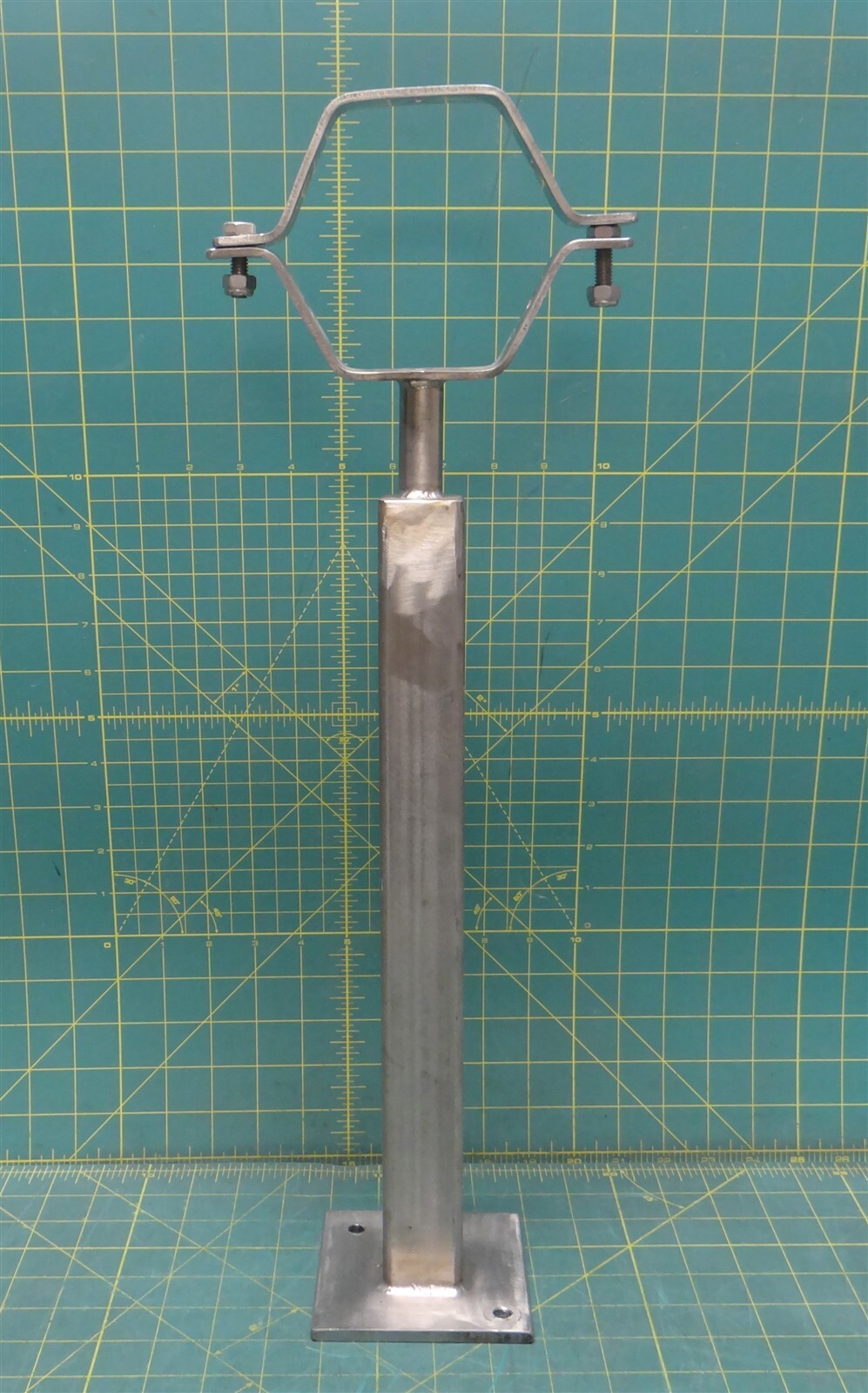 304 SS Weld-Mounted Clamping Hanger w/o Cushions, 21.25" Height, 4" Clamp ID