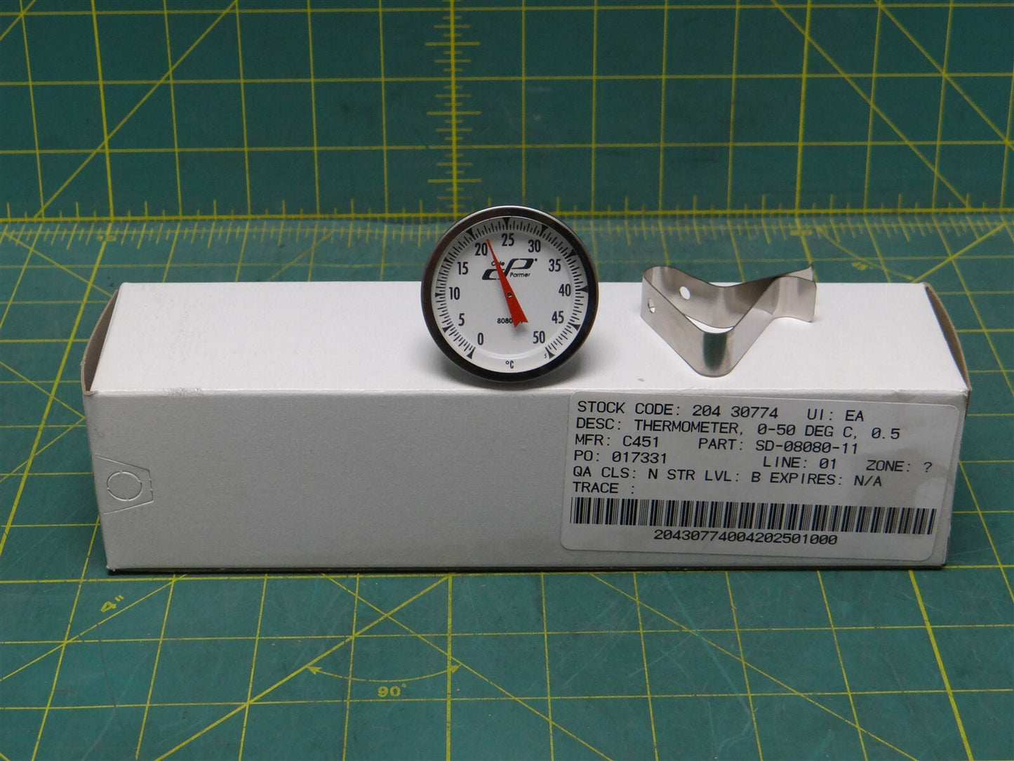 Cole-Parmer Digi-Sense 1.75" Thermometer; 8" L; Range 0 - 50C SD-08080-11