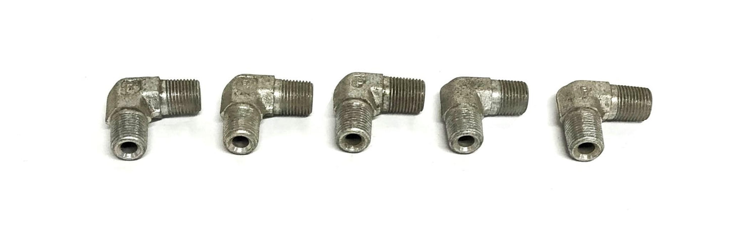 Parker 90 Deg Male Elbow Fitting 1/8 Inch [Lot of 5] NOS