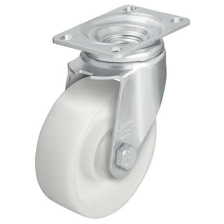 Zoro Select L-Po 100Ka-12 Swivel Plate Caster,Nylon,4 In,400 Lb,Zinc Plated