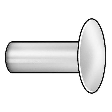 Zoro Select Tfc1206.0-50 Semi-Tubular Rivet, Truss Head, 3/16 In Dia., 3/16 In