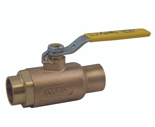 APOLLO 70-205-57 Bronze Ball Valve 1" CTS Solder Joint, 600 psi WOG, Lever Op