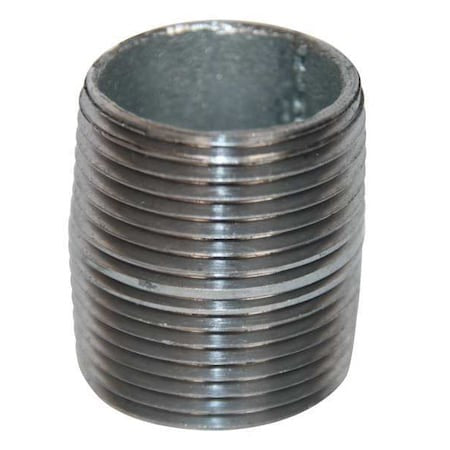 Zoro Select 6P837 1-1/4" Mnpt Close Tbe Galvanized Steel Pipe Nipple Sch 40
