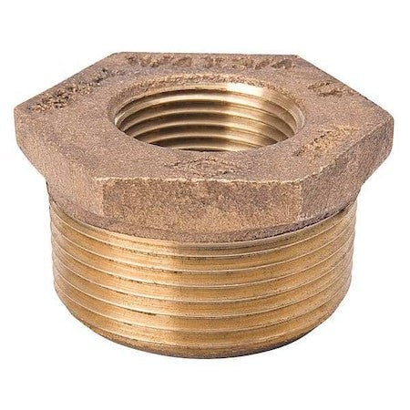 Zoro Select 22Ul36 Brass Bushing, Mnpt X Fnpt, 3/8" X 1/4" Pipe Size