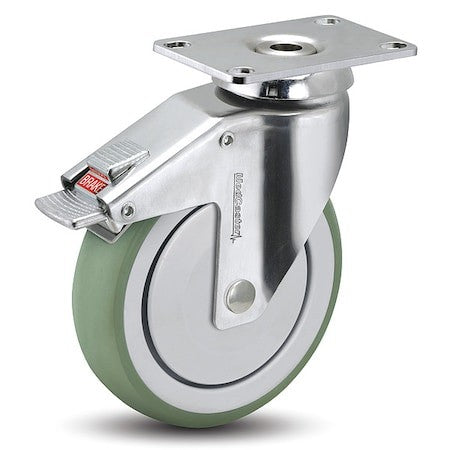 Medcaster Ss03amx125tltp01 3" X 1-1/4" Non-Marking Swivel Caster, Total Lock