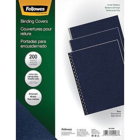 Fellowes 52098 Binding Cover,Navy,8-1/2X11 In.,Pk200