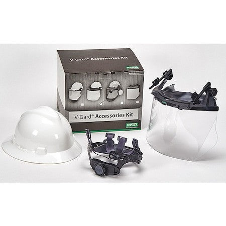 Msa Safety 10193232 Hard Hat, V-Gard, Polyethylene, 4 Point Ratchet, Type 1,