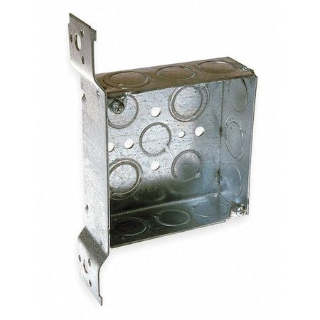 Raco 196 Electrical Box, 21 Cu In, Square Box Type, 2 Gangs, Galvanized Zinc,