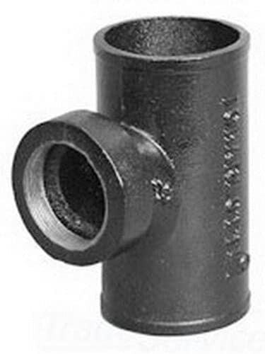 CHARLOTTE FOUNDRY NH-34 2" No-Hub x 2" NPT Outlet Sanitary Tapped Tee Cast Iron