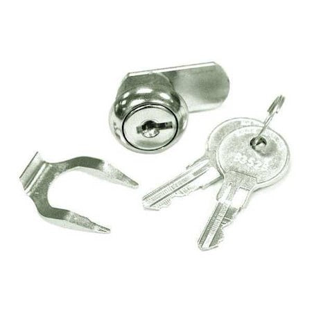 Securitron Ckl Disc Tumbler Keyed Cam Lock, Satin Stainless, 1/8 In For Door