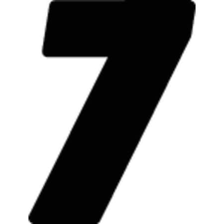 Hardline Products Db73b-7 Number Label,Blk,Vinyl,7 In. H,No. 7,Pk3