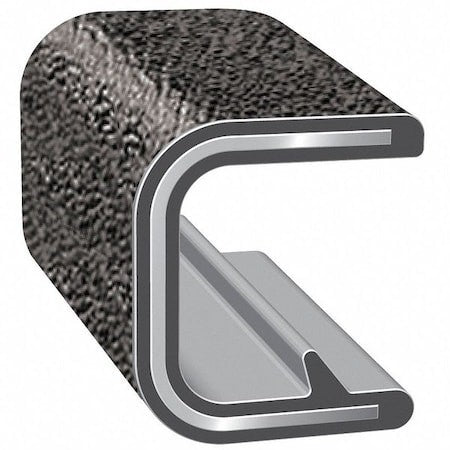 Trim-Lok 75B3x3/32-25 Edge Trim,Alum Clip,0.26 In W,25 Ft