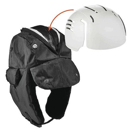 Ergodyne 6802Zi Trapper Hat,Over The Head,L/Xl,Black