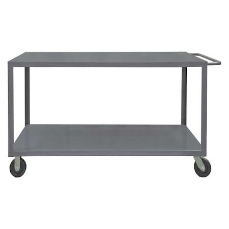 Zoro Select Het-3048-2-95 Utility Cart With Flush Metal Shelves, Steel, 4,000