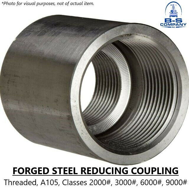 Forged Steel REDUCING COUPLING 1-1/2" x 1-1/4" Threaded A105 3000# (Lot of 5)