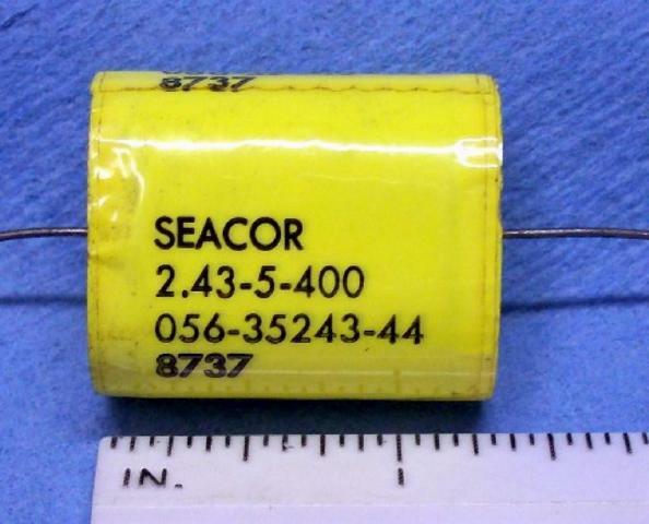 Lot of 10 Seacor Non-Polarized Capacitor, 2.43uF 400V, Metalized Polyester Film