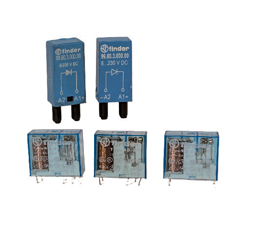 Lot of 5: Finder Type 40.52, 40.31 Miniature Relays, 9980300000 Recovery Modules