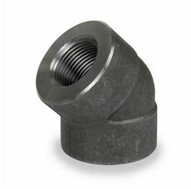 45 Degree Elbow A105 Forged Steel Fitting 1/2" 3000 NPT Threaded (Lot of 4)