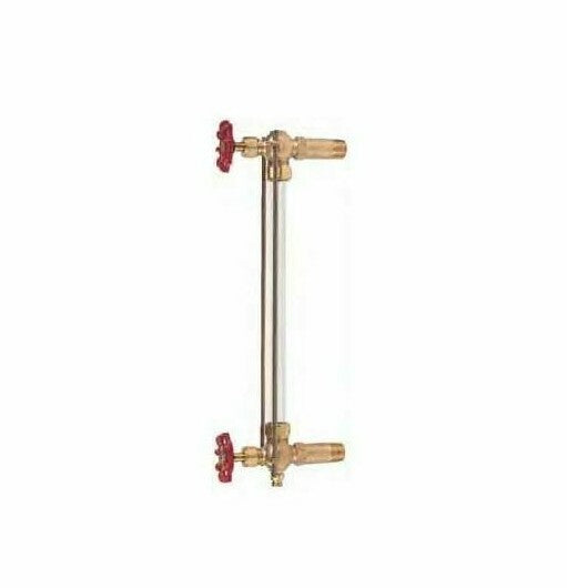 APOLLO 20-105-00 Water Gauge 1/2" MNPT w/ Top/Bottom Valves, Glass, & (2) Rods