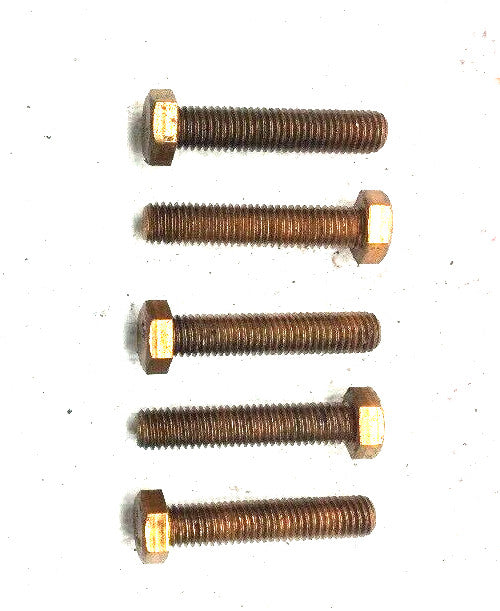 1/2" -13 BRONZE HEX TAP BOLTS Coarse Thread x 2-7/8" Long (Lot of 5)
