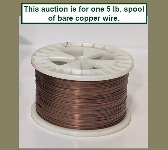 5 Pound Spool of Enameled Copper Wire, Square, Iron Core, 0.812mm Diam, AWG 20