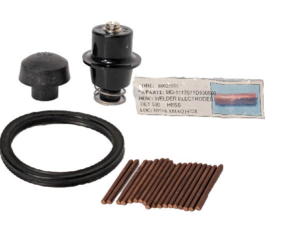 Lot of Assorted: Sloan 1" Stop Repair Kit, MD-1117055 Positive Welder Electrodes