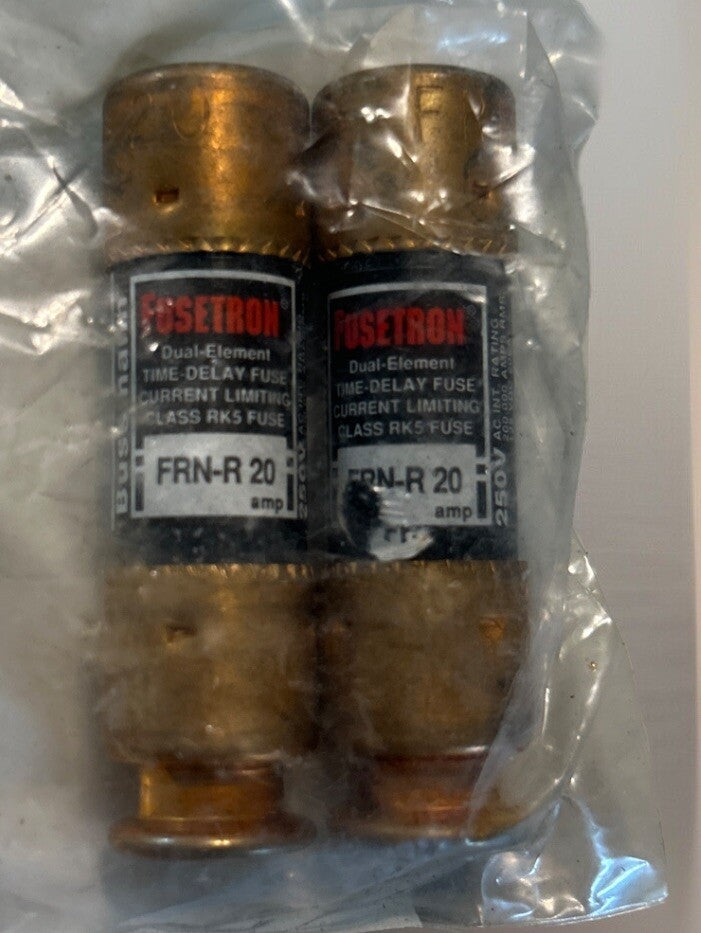 *QTY 2* BUSSMAN FUSETRON FRN-R 20 Amp 250V.           FB