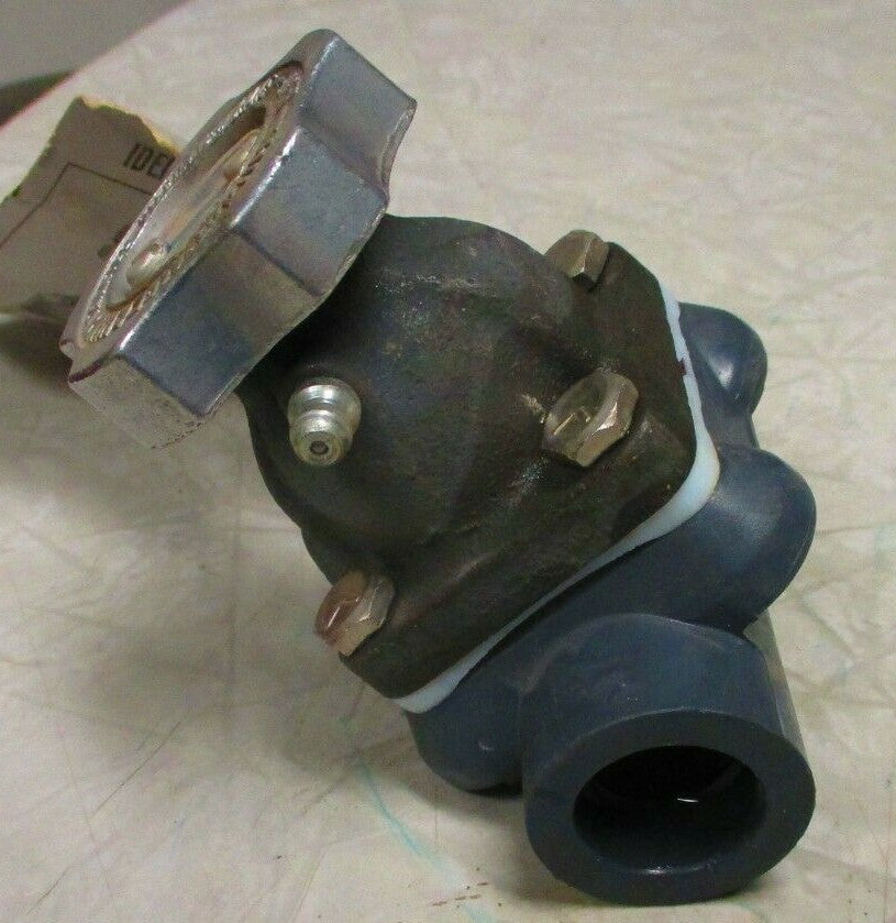 Diaphragm Valve HILLS MCCANNA 1/2" FNPT Solid PVC Body CI Bonnet TFE Diaphragm