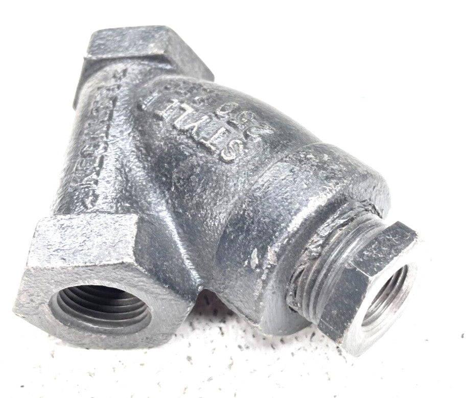 KECKLEY Cast Iron Y Strainer 1/2" NPT 250-Psi SWP 400-WOG  / 20-Mesh SS Screen