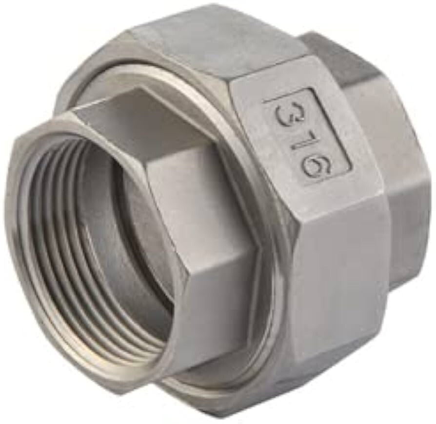 UNION 1-1/4" Class 150 Female Thread NPT, 316 Stainless Steel Pipe Fitting